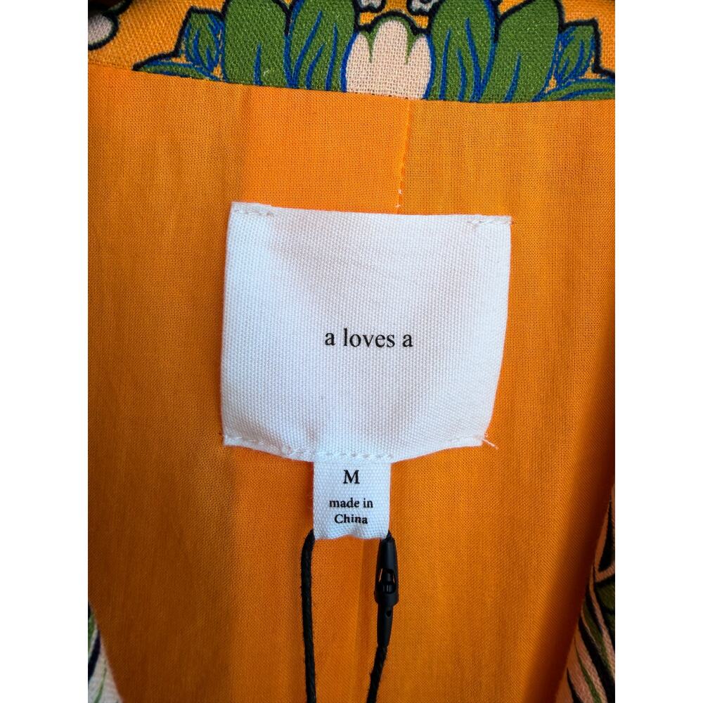 a loves a Yellow Cotton Floral Blazer Size Medium NWT - Picture 5 of 5